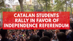 Catalan students rally in favor of independence referendum