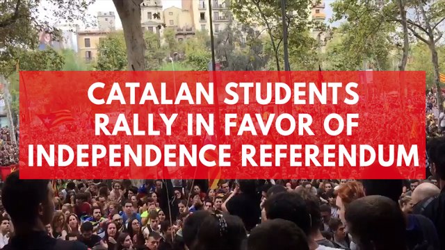 Catalan students rally in favor of independence referendum
