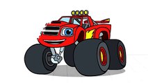 Learn Colors. Blaze and the Monster Machines. How to draw Blaze.