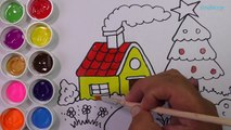 Como Dibujar y Colorear Una Casa con Arbol de Pino - Dibujos Para Niños / FunKeep