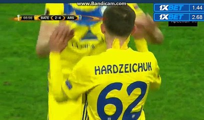 Mikhail Gordejchuk Goal Bate Borisov 2-4 Arsenal -  28.09.2017