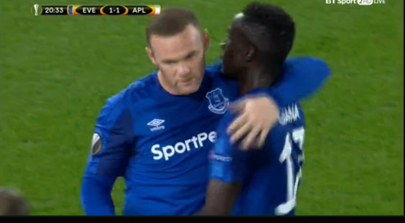 Wayne Rooney GOAL - Everton 1-1 Apollon Limassol 28.09.2017