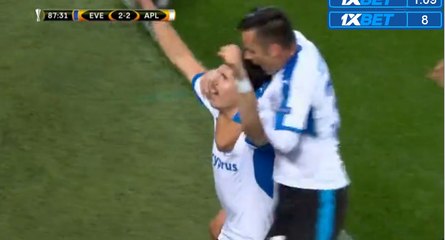 Hector Yuste GOAL - Everton 2-2 Apollon - 28.09.2017