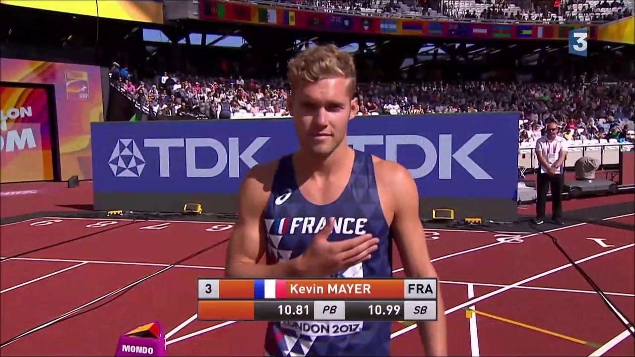 Le décathlon de Kevin Mayer, les 4 courses, les meilleures perfs dans les 6 concours (plus itw et podium) - ChM 2017 athlétisme
