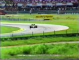 GP Brasile 86:Ritiro e intervista a De Cesaris,primi pit stop,sorpasso di Prost ad A.Senna e ritiri di Palmer e Patrese