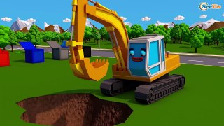Finger Family Song Excavator Nursery Rhymes Learn Colors for Kids Cars Body Paint Videos