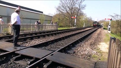 British Steam Train Approaching the Station