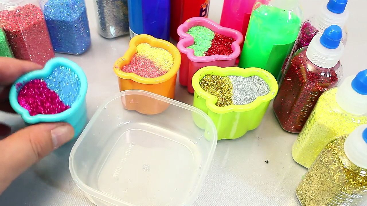 Glitter Slime Shape Mix Rainbow Colors Learn Colors Play Doh Surprise Eggs Toys-Uim01M9KrpI