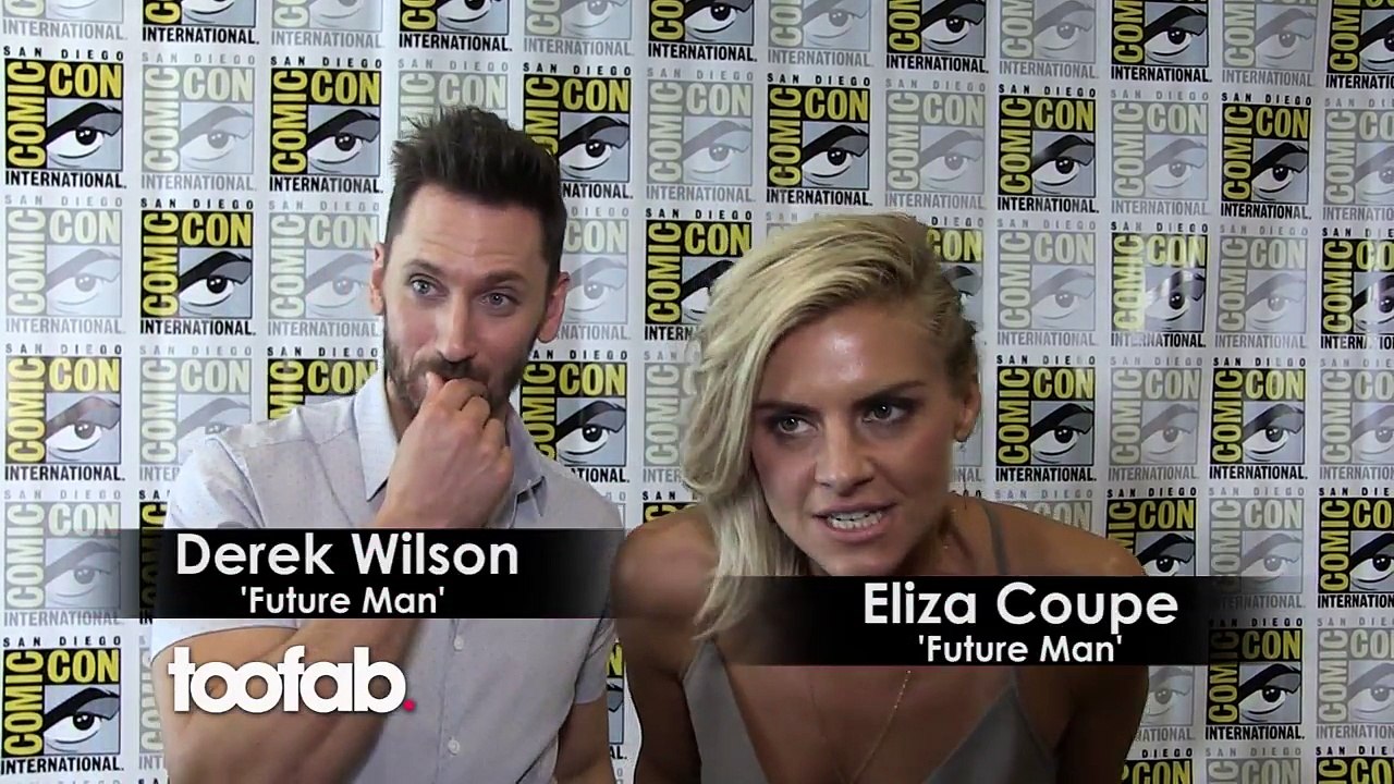 Derek Wilson & Eliza Coupe on Their Badass 'Future Man' Looks-C2miTBEEtZI