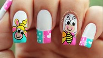 Decoracion de uñas caricatura abeja - bee nail art