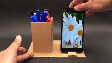 Mobile _ Smart Phone Holder with Pen Stand (iPhone _ Samsu- DIY _ Best out of waste _ Tutorial - 780-OIfFrtjNvt0