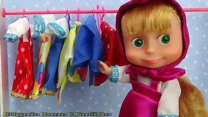 Download Video: Masha e o Urso Boneca com três conjuntos de roupas que Fala e canta - Doll Masha and Bear Brinquedos