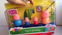 Peppa Pigs Family Figures with Peppa George Mummy Daddy Knock-off Playset - Unboxing Demo Review