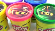Learn Colors with LEGO NINJAGO Cartoon Network Play-Doh Surprise with Kai, Cole, Zane, Jay and Lloyd