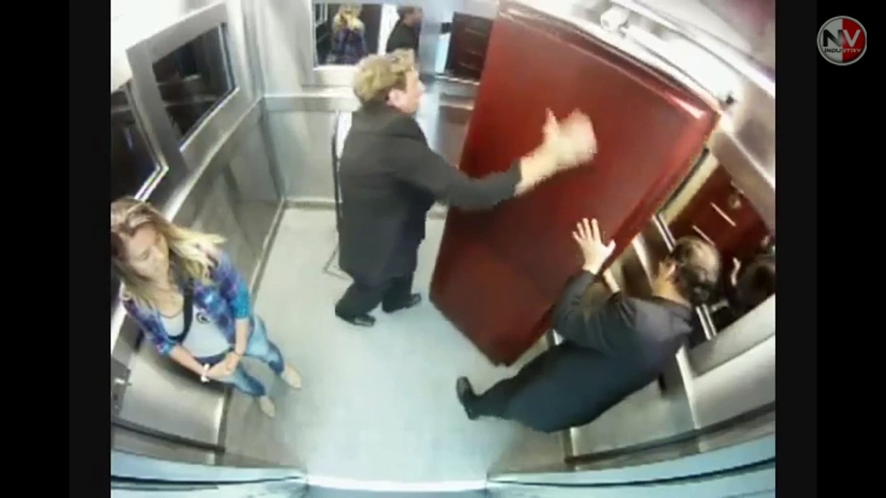 Coffin prank in elevator