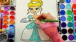 Learn to Color for Kids Watercolor Crayons Cinderella Hand Coloring Page Disney princess How to Draw