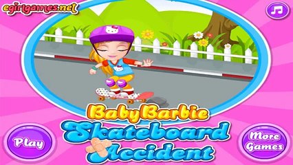 Permainan/Games Anak Anak Perempuan Barbie - Bayi Bayian - Baby Barbie Skateboard Accident