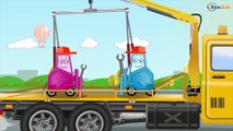 Excavator Diggers Trucks w GIANT Crane - New Cartoon for children - Construction Vehicles Kids Video