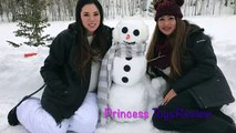 DO YOU WANT TO BUILD A SNOWMAN with Princess ToysReview OUTDOOR Family Fun in the Snow Olaf