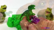 KINETIC SAND DINOSAUR EGG SURPRISE WITH T-REX TRICERATOPS STEGASAURUS & DINO EGGS DIG IT OUT FOSSIL