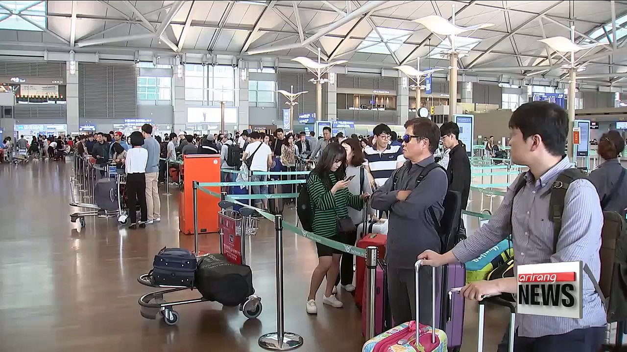 Incheon Airport already crowded before Chuseok holiday... 99,000 expected to fly today