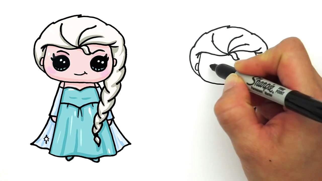 How To Draw Disney Elsa Frozen Step By Step Cute Video Dailymotion