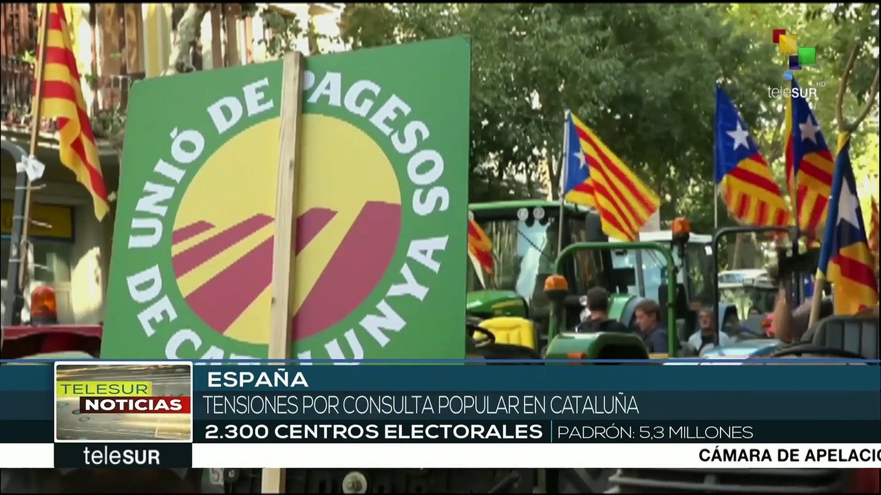 Catalanes realizan cierre de campaña de referendo de autodeterminación