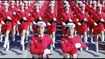 대단한! 중국어 군사 퍼레이드에 아름 다운 여자