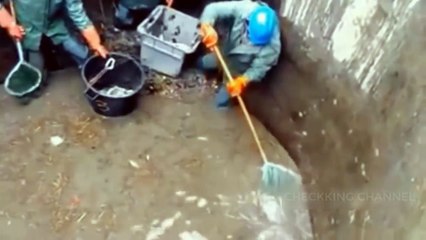 예상치 못한 장소에서 물고기 잡기-하수구에서 낚시!