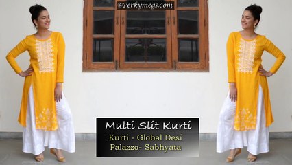 How to style palazzo with kurtis | Indian ethnic wear | Perkymegs