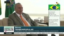 Brasil: 77% de los ciudadanos rechazan gobierno de Michel Temer