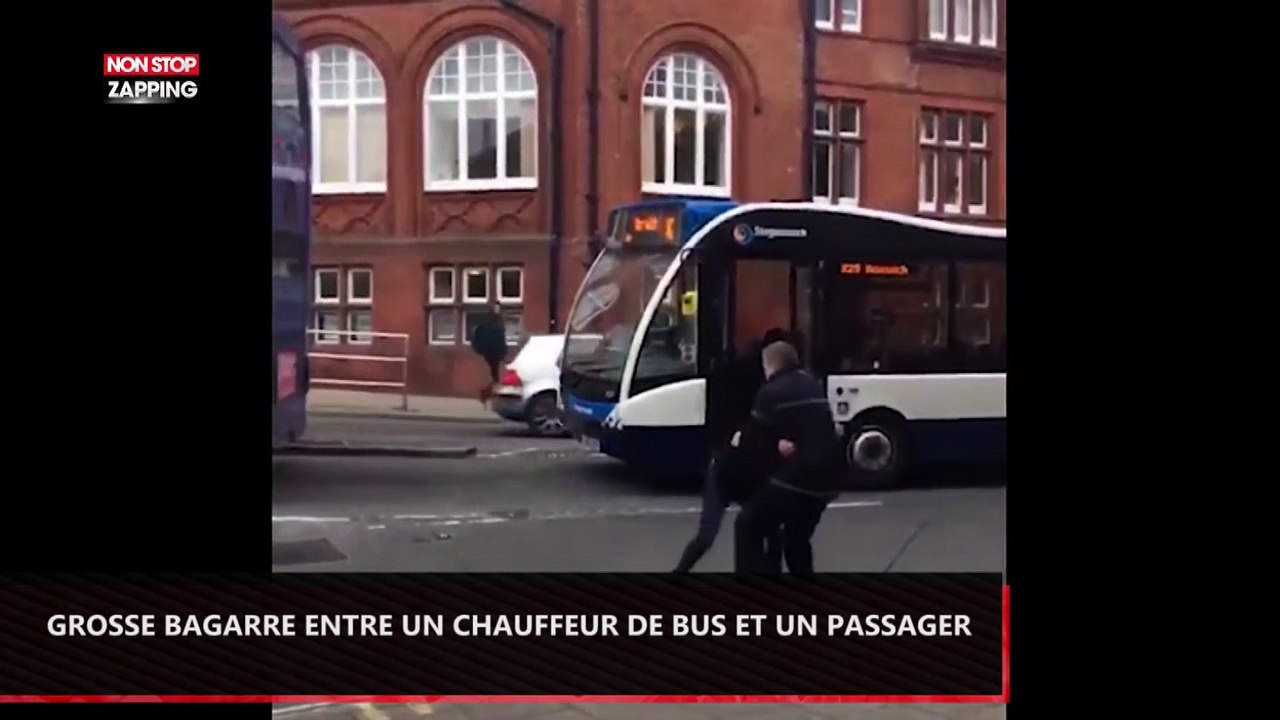 Un chauffeur de bus et un passager se bagarrent violemment  en pleine rue (Vidéo)