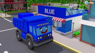 Learn Color Truck w Tow & Garbage Truck Cars Cartoon for Kids & Colors for Children Nurser