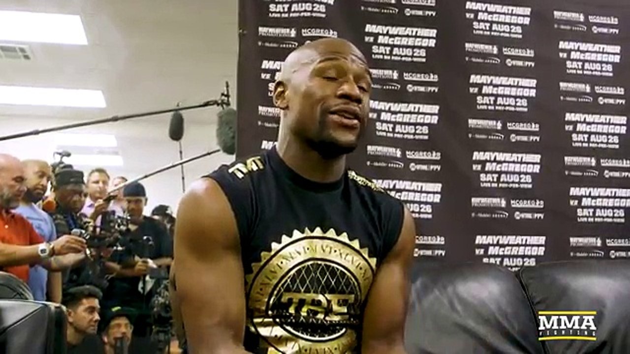 Floyd Mayweather Media Workout Scrum - MMA Fighting