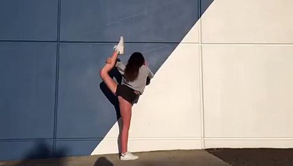 Girl gymnast. Look at the flexibility