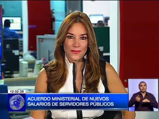 Acuerdo Ministerial de nuevos salarios de Servidores Públicos