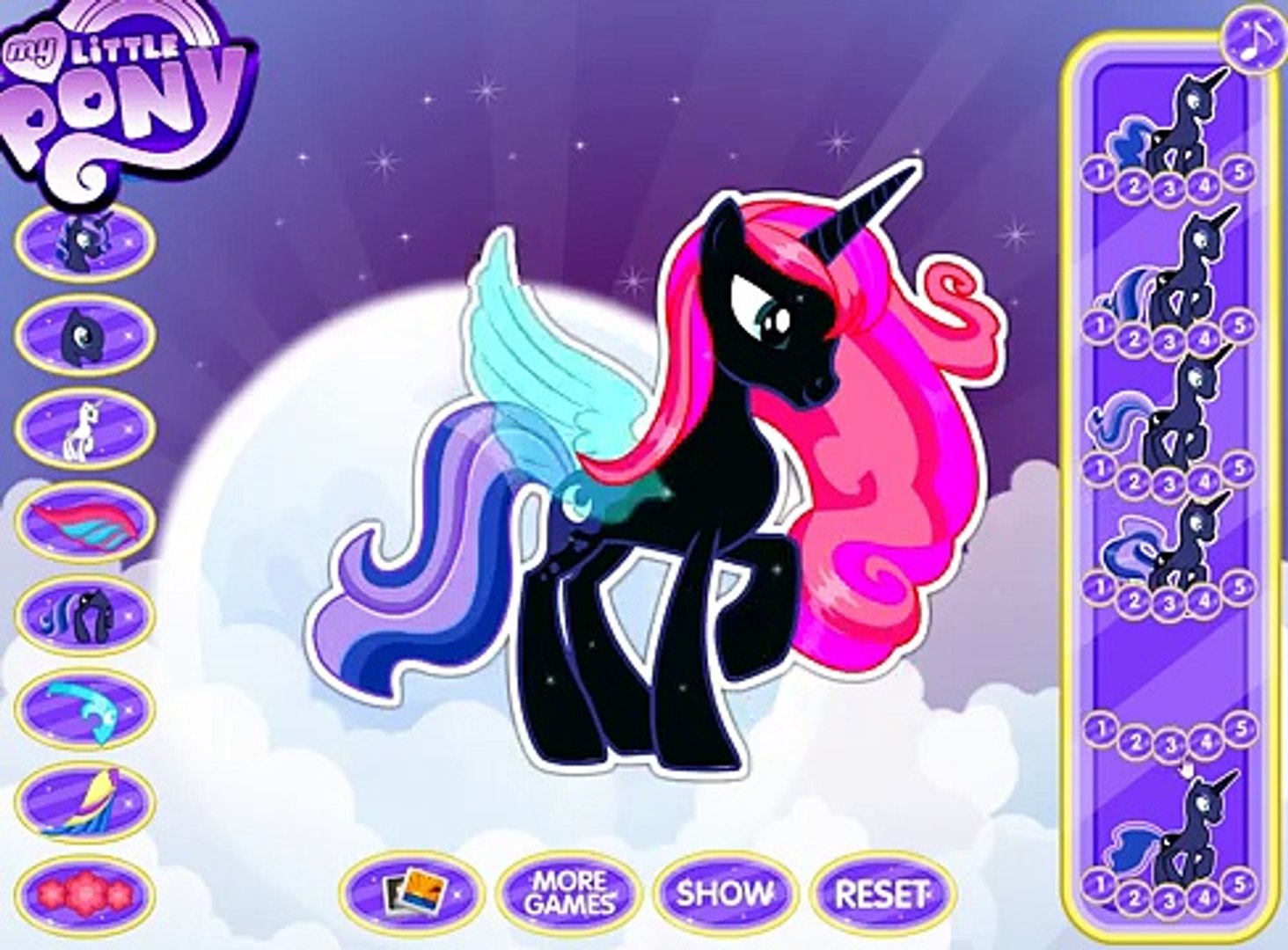 my little pony princess luna dress up games My Little Pony Dress Up Games [Complete Collection]