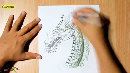 Como dibujar un Dragon 3D l how to draw a dragon 3D