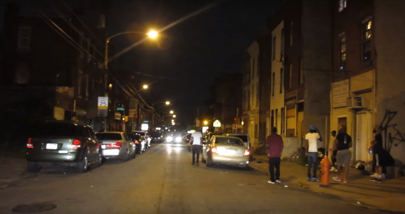 PHILADELPHIA GHETTO AT NIGHT