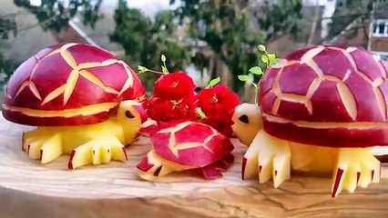 Art In Apple Turtles | Fruit Carving Garnish | Party Food Decoration | Italypaul.co.uk