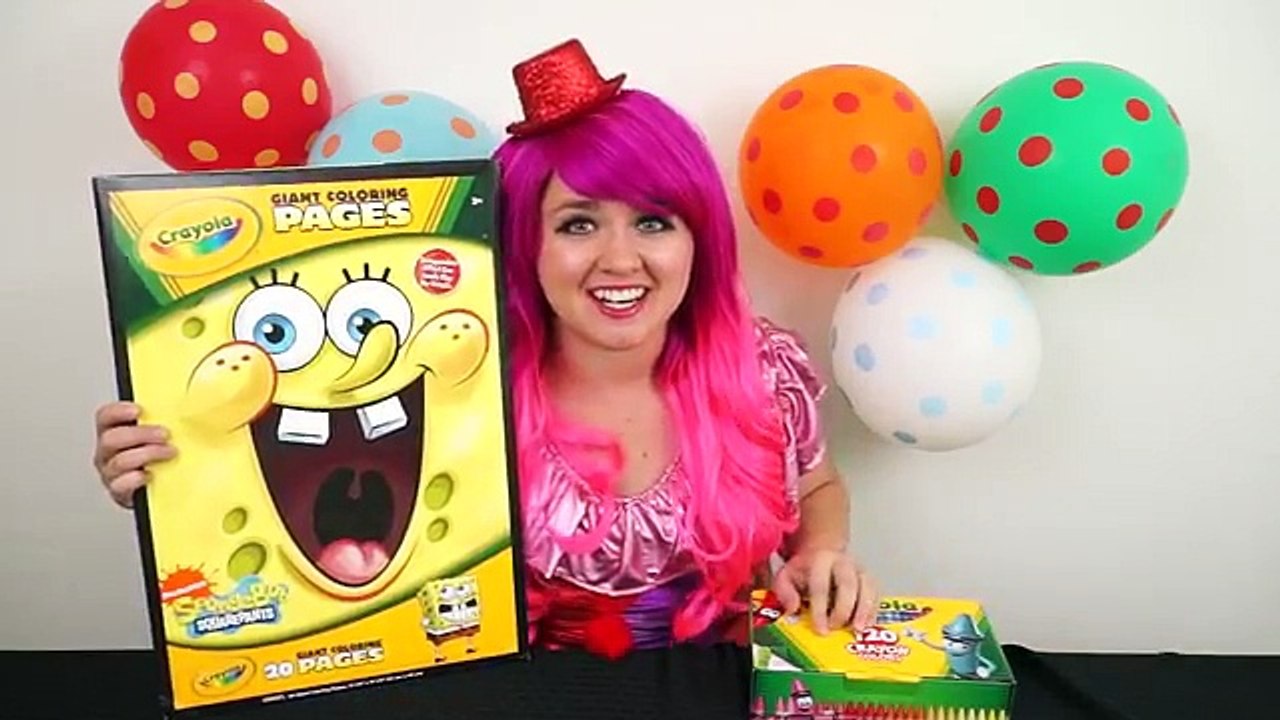 Coloring SpongeBob SquarePants GIANT Coloring Book Page Crayola Crayons | KiMMi THE CLOWN