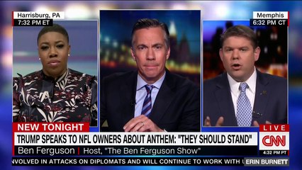 Symone Sanders lights up Ben Ferguson for claim Trump's opposition to NFL protests don't involve race