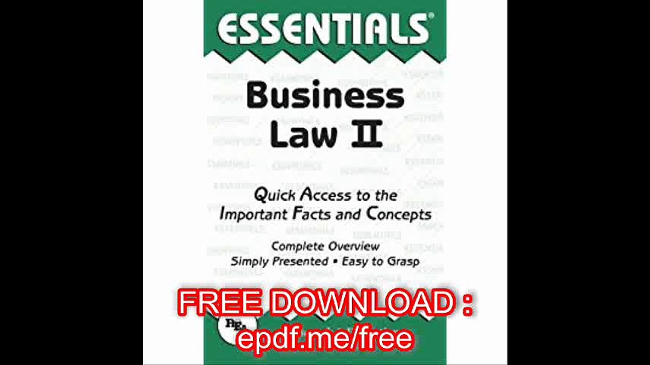 Business Law II Essentials (Essentials Study Guides)