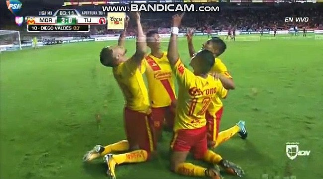 Diego Valdés Second Goal ~ Monarcas Morelia vs Club Tijuana 3-0