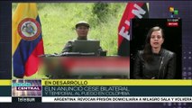 Anuncian cese bilateral y temporal al fuego en Colombia