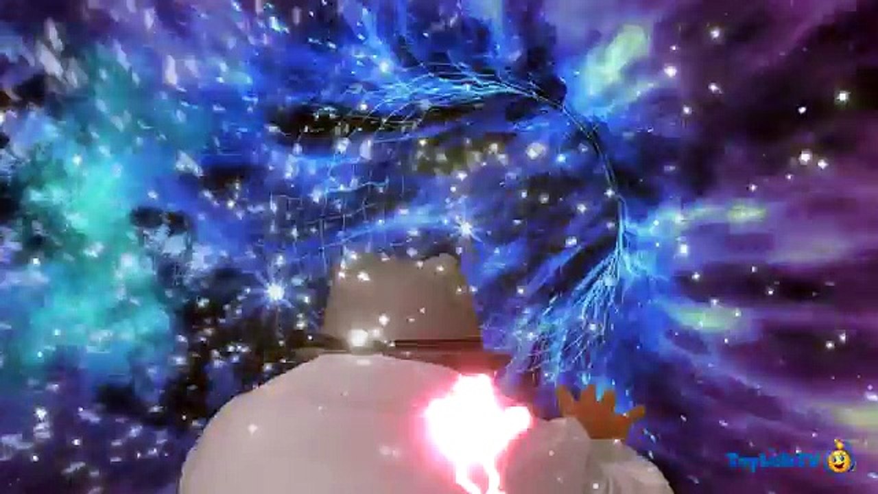 GIANT SCARY ROBOT On Mars Chases Professor Aaron, w/ Time Travel IRL Fun Family Toy Video for Kids