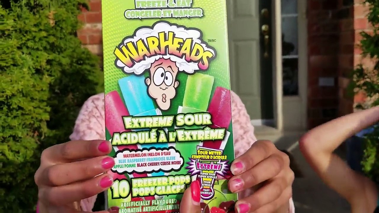 EXTREME SOUR WARHEADS CANDY CHALLENGE ! Family Fun Video - HZHtube Kids Fun