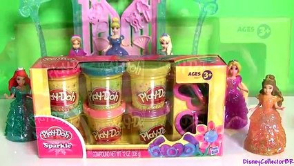 Play Doh Sparkle Princess Ariel Elsa Anna Disney Frozen MagiClip Glitter Glider Magic Clip