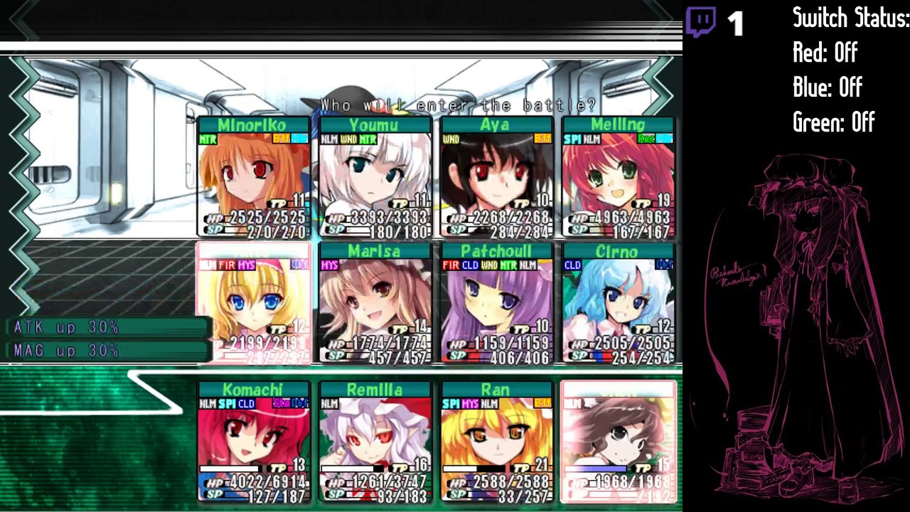 Labyrinth of Touhou - Tenshi boss fight