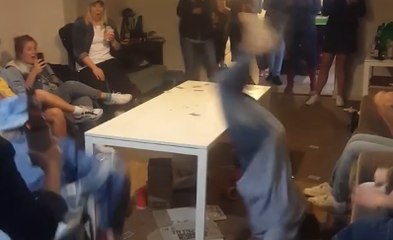 Girl Faceplants During Table Dance